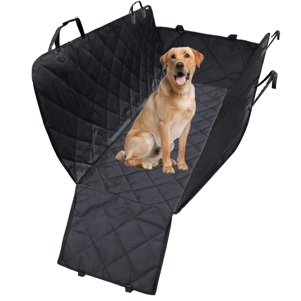 

Waterproof Quilted Rear Hammock Pet Car Dog Seat Cover With Side Flaps, Black,brown,custom