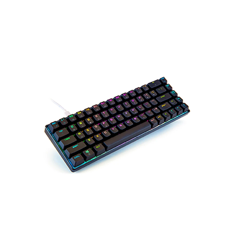 

Home Notebook Desktop Computer 68 Keys Mechanical Keyboard Wired Type c 60% RGB Mechanical Keyboard Gaming, Black white