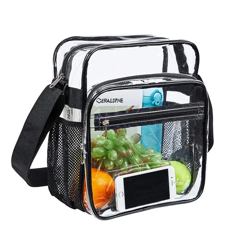 

Clear Bag Stadium Approved Transparent Crossbody Messenger Shoulder Bag with Adjustable Strap For Gym Concert Events