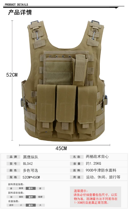 Details about   Hunting Molle Tactical Vest Combat Security Training Airsoft Tool Pouch Modular 