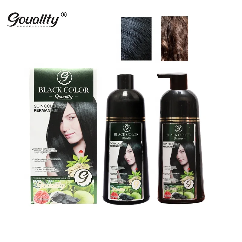 

500ML Hot Selling Hair Black Matiz Shampoo Organic Hair Color Change Black Dark Shampoo for Man Women, Black, brown