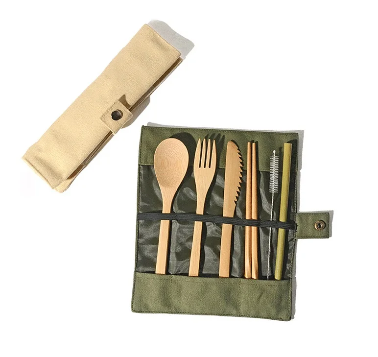 

Amazon Portable Bamboo Cutlery Set Travel Camping Utensils Fork Spoon Knife Straw Set