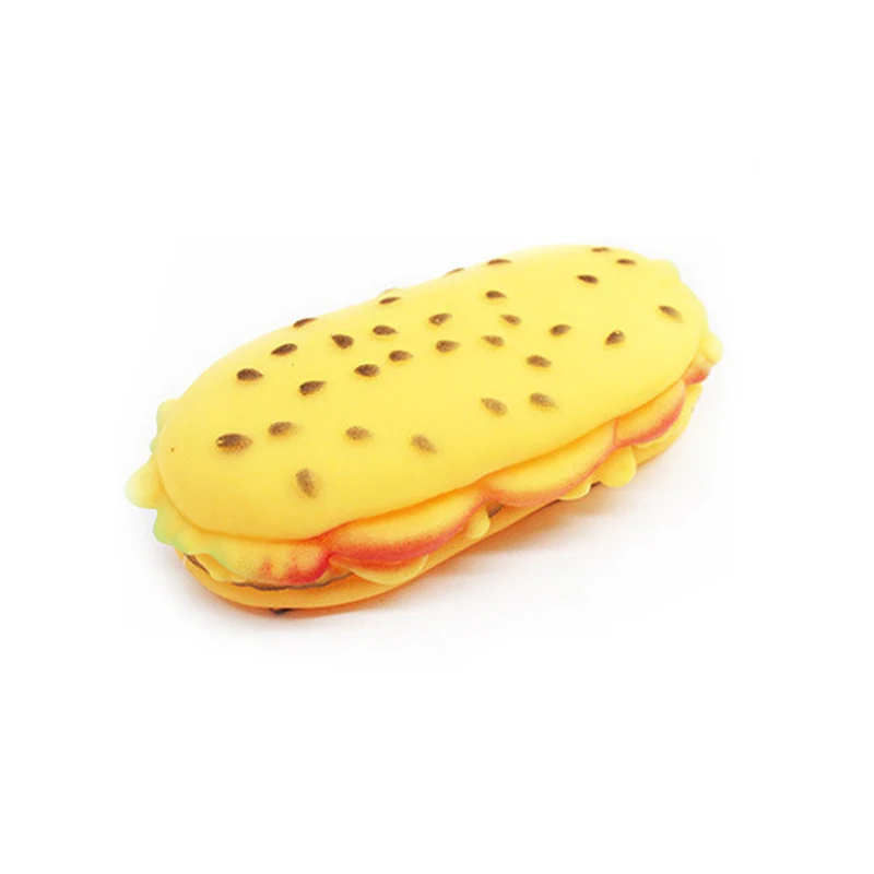 
High quality Sounding vocal dog toy Cute rubber hamburger Accompanying pet supplies 