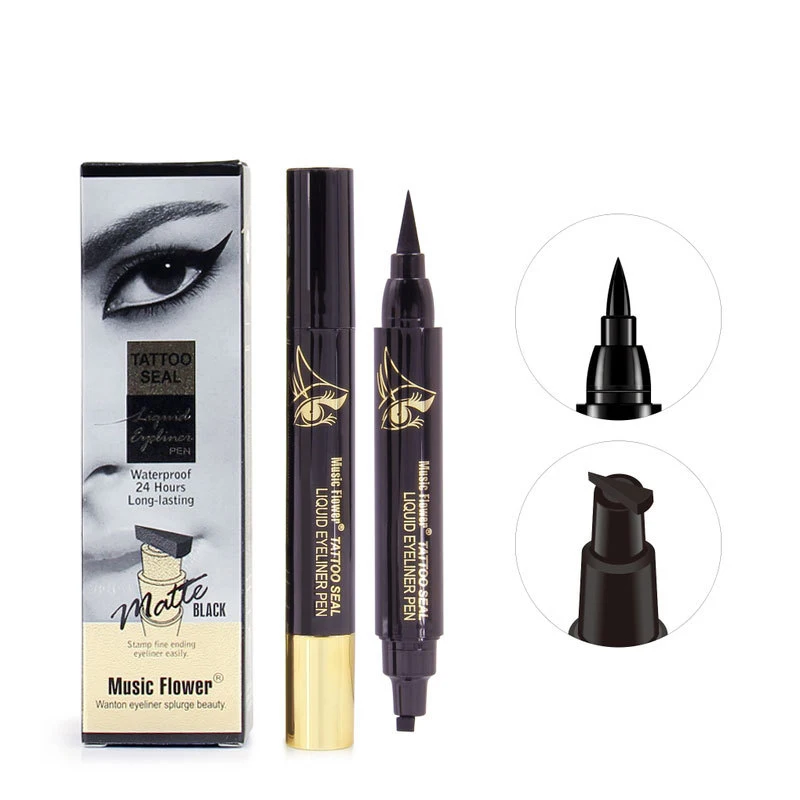 

Factory Wholesale Waterproof Double Head Eyeliner Private Label Black, As picture