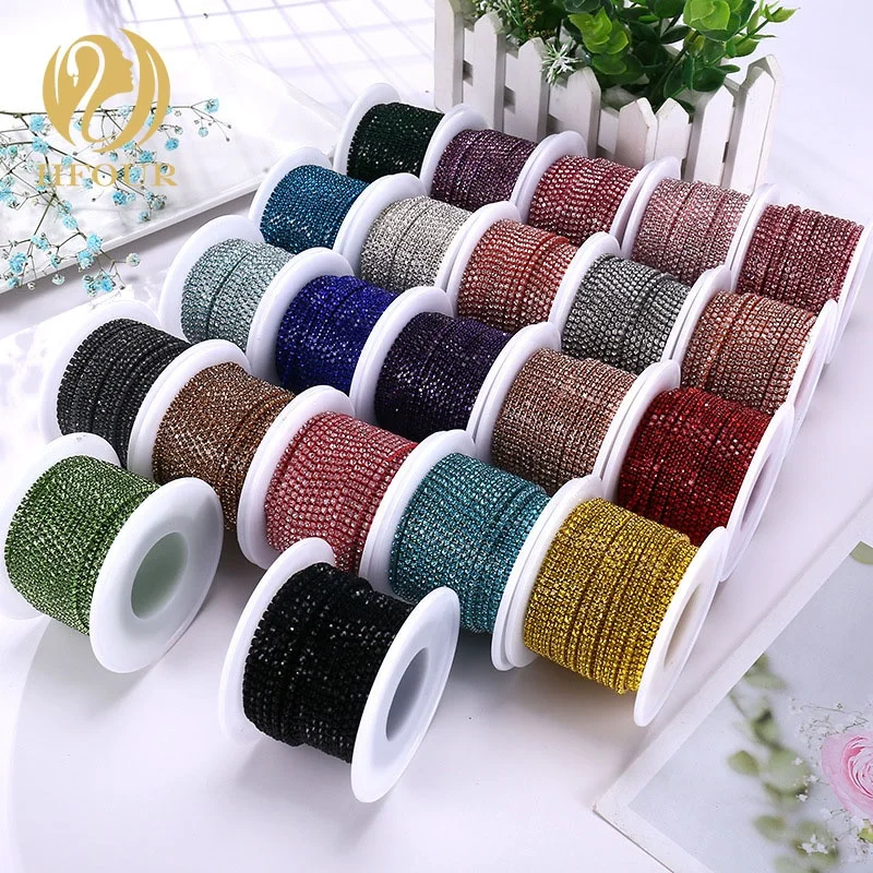 

New Arrival  Colorful Base Color Cup Chain Glass Rhinestone Chain, Muitiple