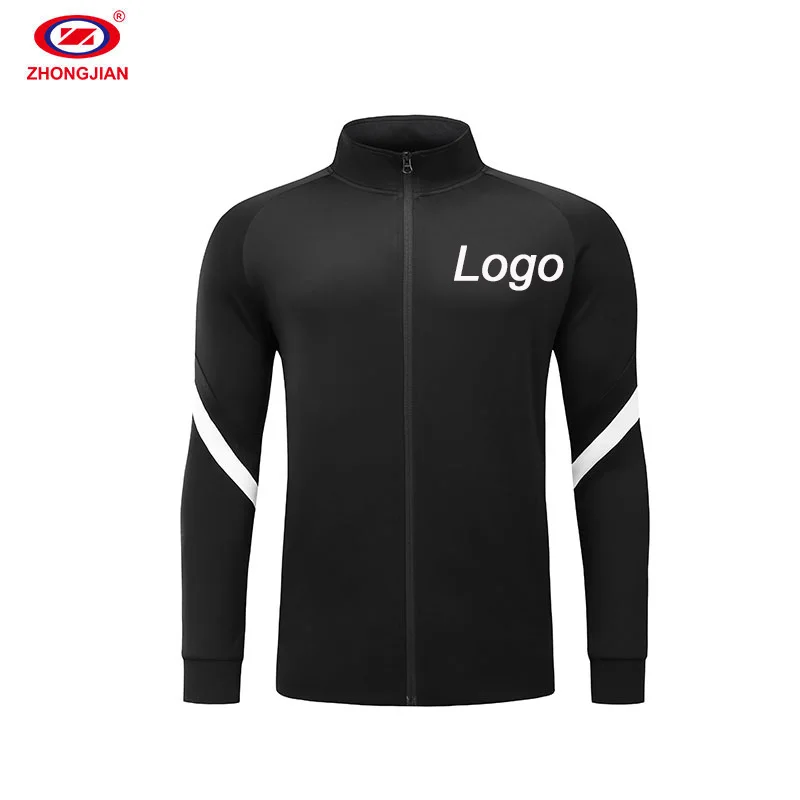 

Wholesale Stock Custom Logo Prints Football Club Jackets Soccer Jackets With Zipper