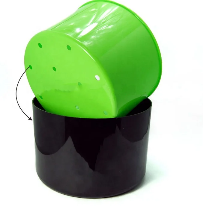 

Round Plastic Wine Ice Bucket Big Capacity Customized Ice Bucket with Strainer and Lid, Red, blue, black or customized