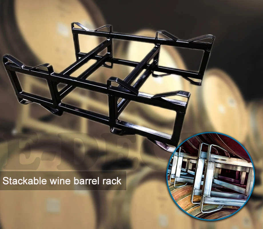 Stand Whiskey Barrel Wine Bottle Storage On Racks Steel Barrel Rack
