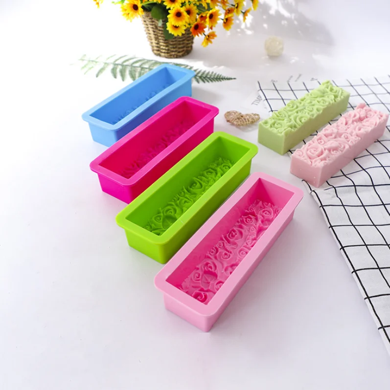 

Silicone Rose Shading Rectangular Baking Toast Loaf Bread Mold for DIY Baking Toast mold