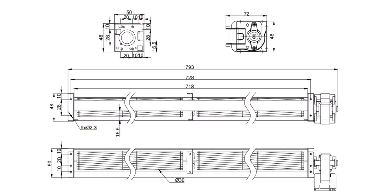 Crossflow Fan, 30mm, 230V, CFM/120, M3/H - detail 12