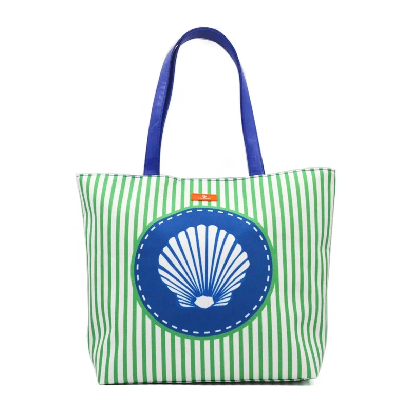 

BONAMIE Women Handbag Girl Lady Stripe Waterproof Lining Beach Bag Female Fashion Mermaid Anchor Shoulder Bag Custom Design