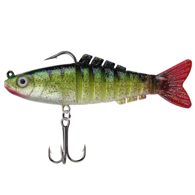 

Hot Selling Soft Plastic Robotic Lures For Striped Bass Jig Head Swimbait Fish Shape Plastic Fishing Gear With Hooks For Perch