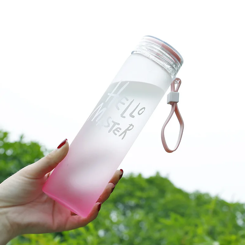 

Colorful hello portable blank pure copper disposable iron flask silicone sublimation motivational glass water bottles