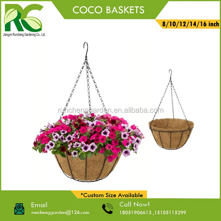 Coir Cocoliner Cocofiber Basket Planter Pot 14inch Coco Hanging Basket