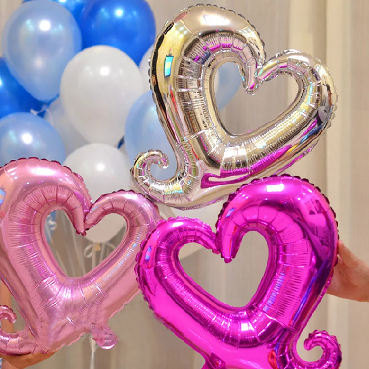 

18 inch Hook Heart -Shaped Balloon Helium Balloon Wedding Valentine's Day Decoration Birthday Gogo Heart Foil Balloon