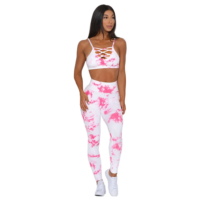 

2021Custom High Waisted Gym Tight Pants Sports Bra Set Compression Women Fitness Sets, Customized colors