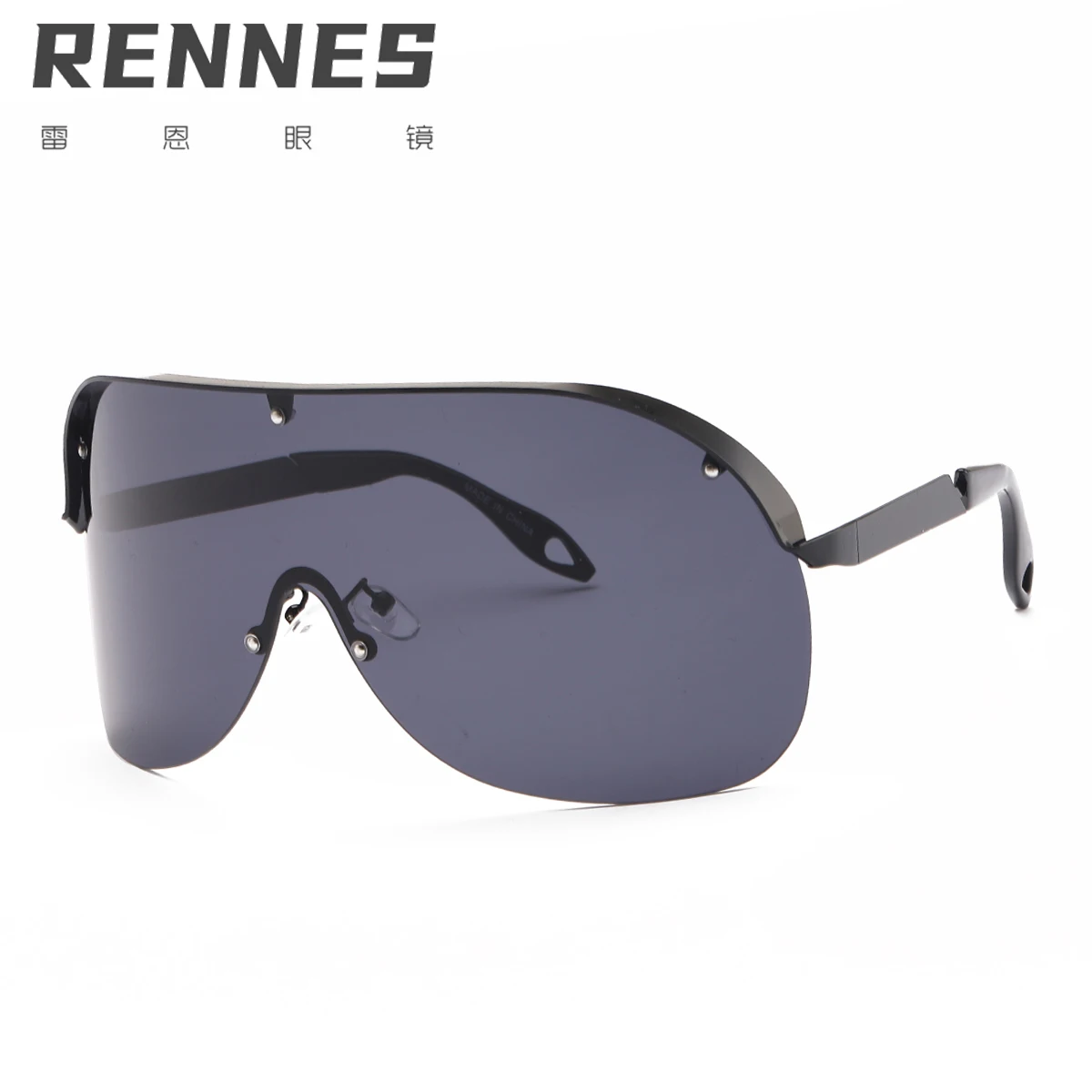 

2021 new European and American large frame one-piece sunglasses single-piece personality flaunting windproof sunglasses cycling