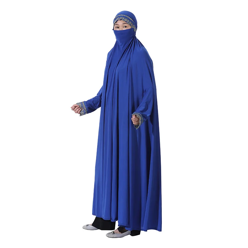 

Wholesale Islamic Clothing Women Abaya Dubai Turkish Malaysia Arab Blue Long Dress Muslim Islamic Clothing, 12 colors mix