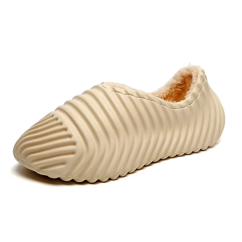 

XH609 New Fashion Comfortable Warm Fur Winter Slipper for Men, Beige/grey