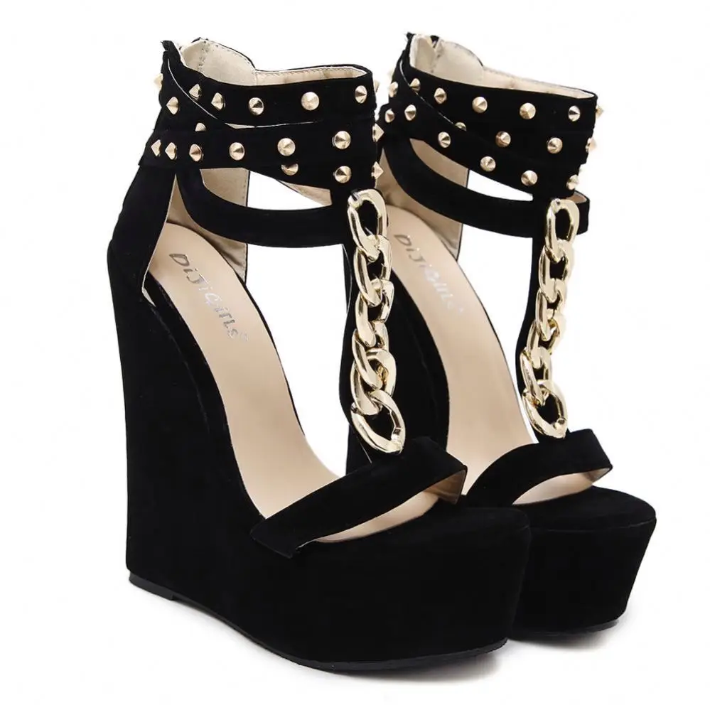 

New arrival summer slippers sandals hot sale ankle strap dress platform sandals