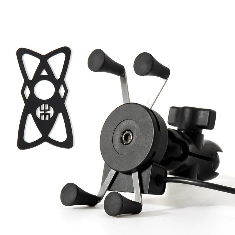 

Motowolf Plastic Scooter Bike X Phone Stand Bicycle Smartphone Holder With Usb Charger, Black