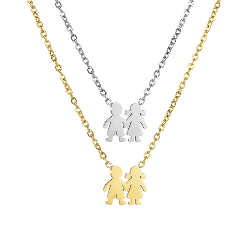 

Best Selling Valentines Gifts stainless steel custom silver gold jewelry Couple Pendant Necklace for lovers