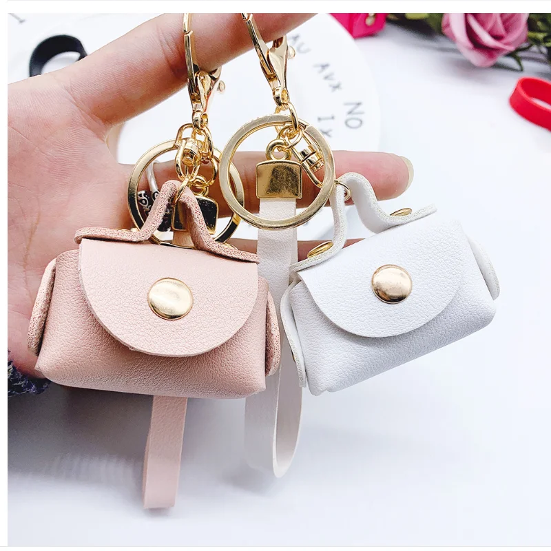 

2021 Fashion Gifts Small Mini Leather Coin Pouch Money Wallet Change Purse with Key Chain Holder strap, Black