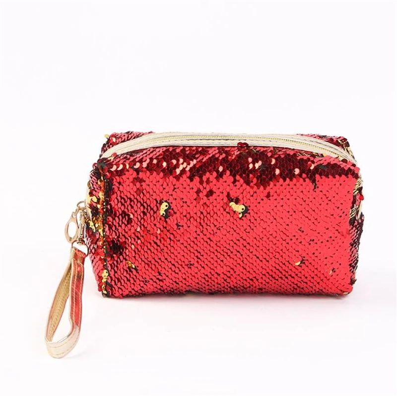 

New 2020 fashion women sequin makeup bag zipper pouch custom glitter sublimation cosmetic bag factory OEM HZAIU