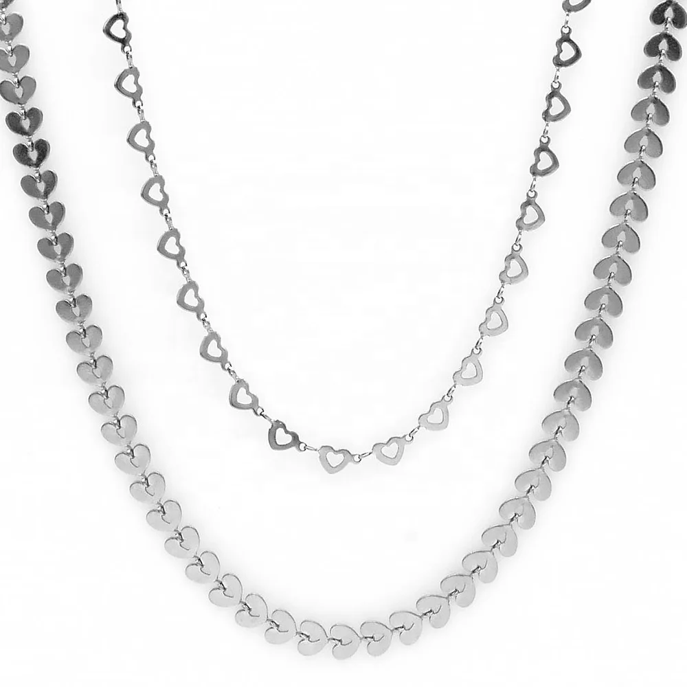 

High End Boyfriend And Girlfriend Cadenas Stainless Steel Jewelry Chains Trendy Small Heart Necklace, Customized plated