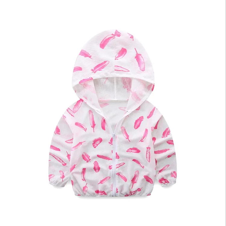 

Wholesale nice price fashion popular Beautiful printing Hooded young girls coats kids fashion clothing