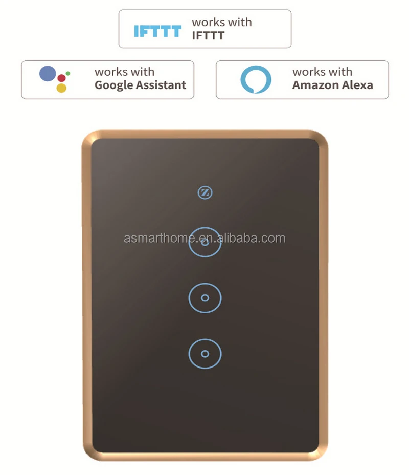 Best seller smart home 3 Gang Tuya smart life Alexa Google Home Voice remote control wifi Zigbee 3.0 Smart touch light switch - ANKUX.COM