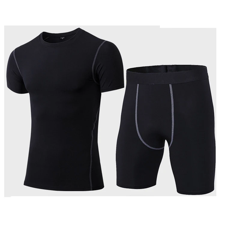 

Men's PRO Training Sports Fitness Suit Plus Size Compression Workout Sportswear Gym Wear Set, 6 colors