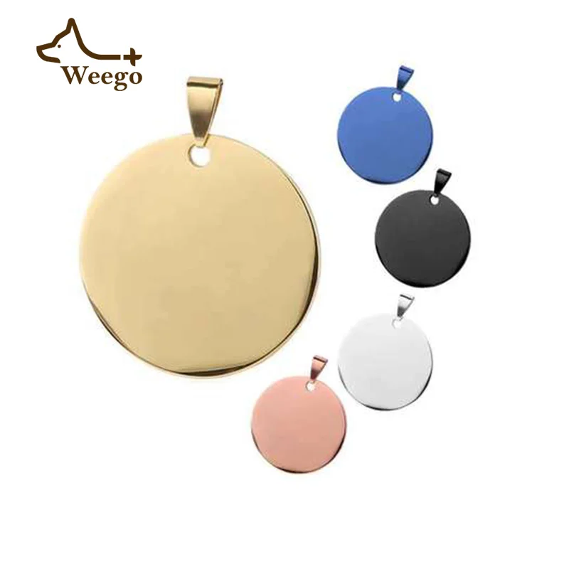 

Weego 2021 hot sale stainless steel round blank pets tag custom metal pet tags