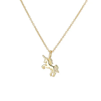 

2020 Hot Selling 18K Gold Plated Sterling Silver Horse Pendant Necklace 925 Silver Horse Unicorn Necklace Unisex