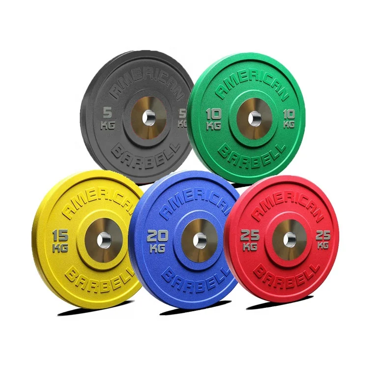 

OEM Color Coded Urethane PU Coated Oly-mpic Rubber Bumper Plate KG Set with Steel Hub for Strength Training Weightlifting, Colorful