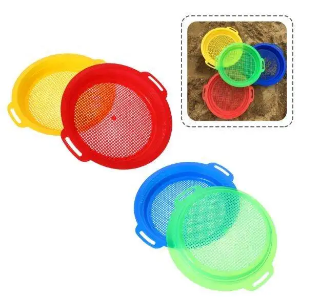factory custom 4 pack sand sifter sieves beach toys kids sand sifter toys for beach play