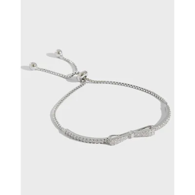 

bow silver 925 sterling jewelry beads bracelets butterfly ankle bracelet, White gold