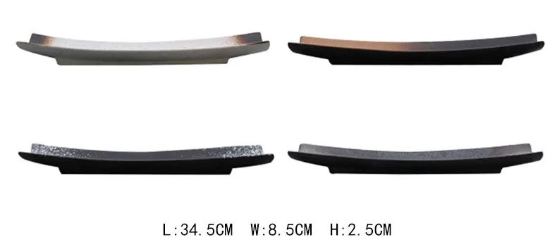 Color Changing  Ceramic Rectangle Dessert Jewelry Plate Dish Salad Storage Tray