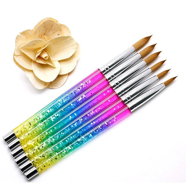

Aokitec rainbow gradient color use for beauty salon acrylic handle liquid nail brushes