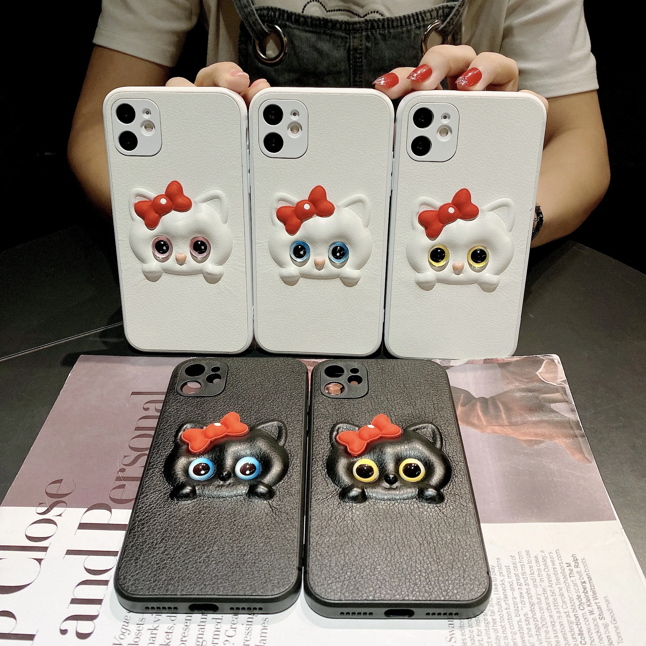 

For Iphone11 12 Pro Max Phone Case PU Leather Soft Phone Cover XS XR Luxury Cell Mobile Phone Case 3D stereoscopic
