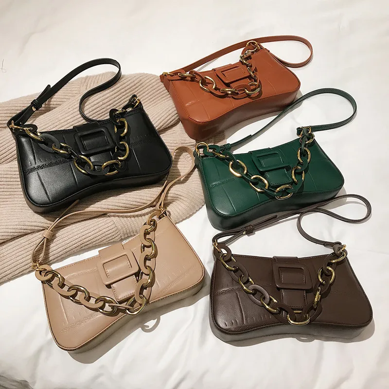 

2021 Popular Women Chain Handbag Luxury Underarm Hand Bags Shoulder Purses For Females