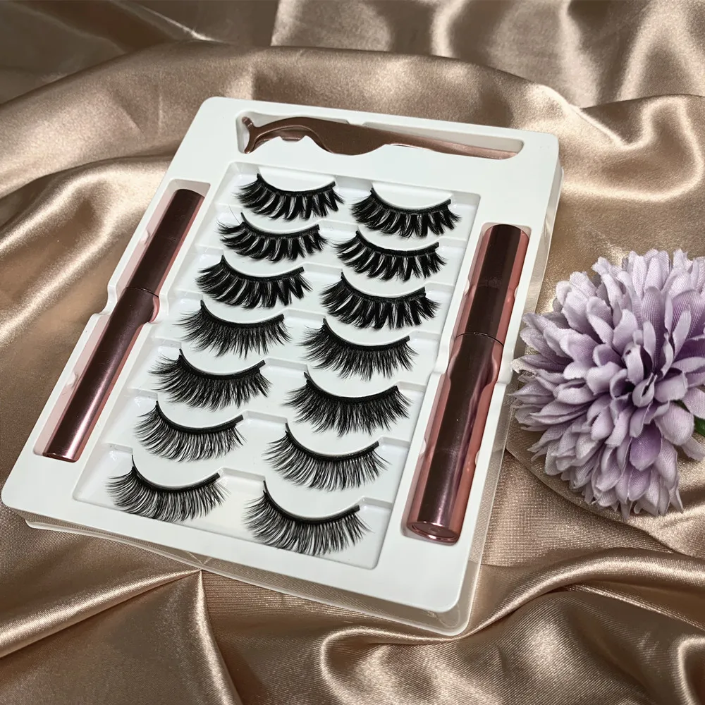 

Silk Magnetic Lashes Faux Mink Magnetic Eyelashes Magnetic Eyeliner With Magnetic Eyelashes, Custom color