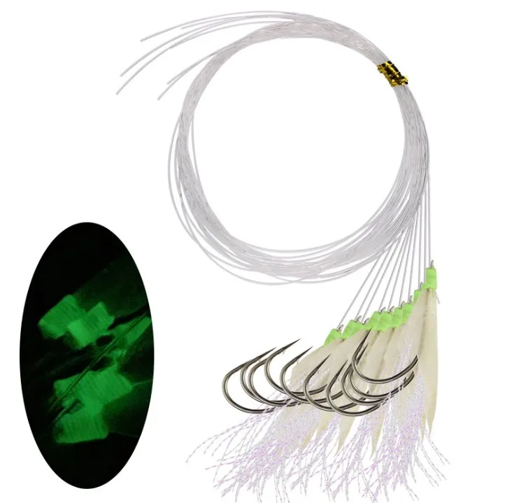 

Small Hooks Sabiki Rigs Swivel Fishing-Tackle Single String Japan Baits Lures Stainless-Steel, Silver