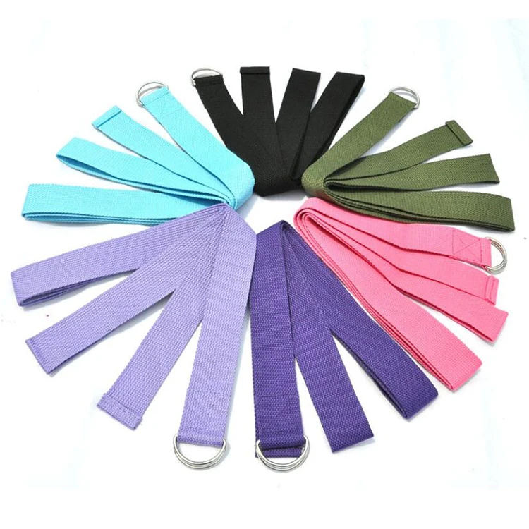

Custom Printed Eco Friendly Organic Exercise Fitness Yoga Stretch Belt Cotton Yoga Strap, Customized color