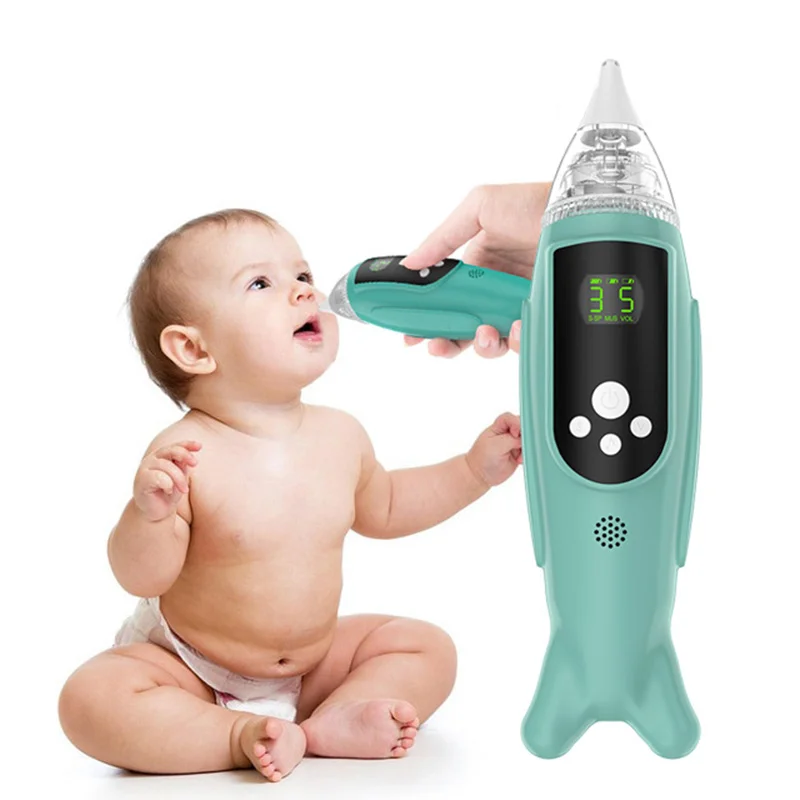 

Safe hygienic electric nasal aspirator newborn nose cleaner sniffling equipment for baby, Green