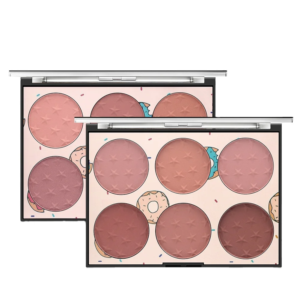 

Miss Rose Cosmetics Package Peach Color 6 Colors Face Blush Blusher Palette