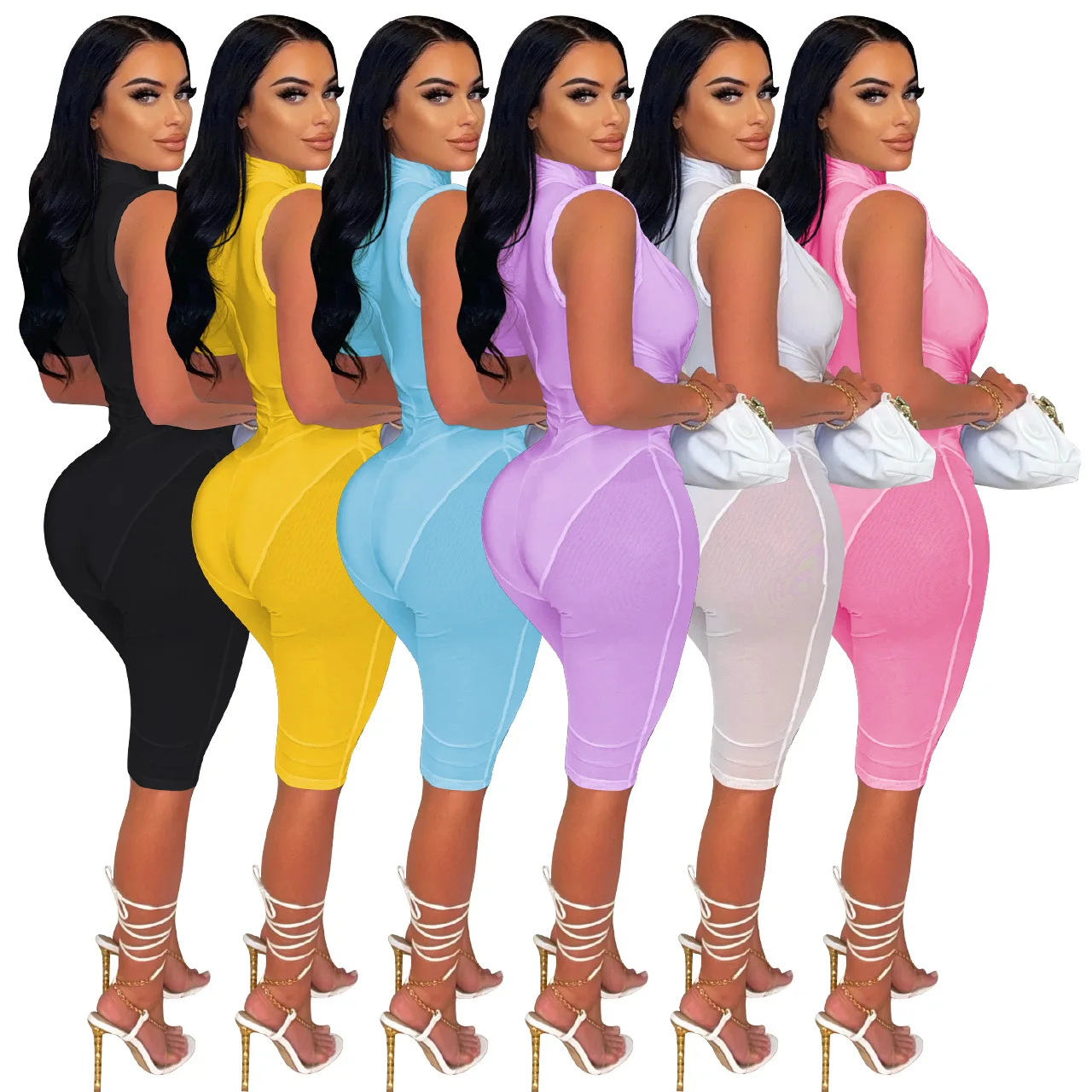 

OJW053026 Hot selling Vendors Clothing Sports Jumpsuit Round Neck with low price