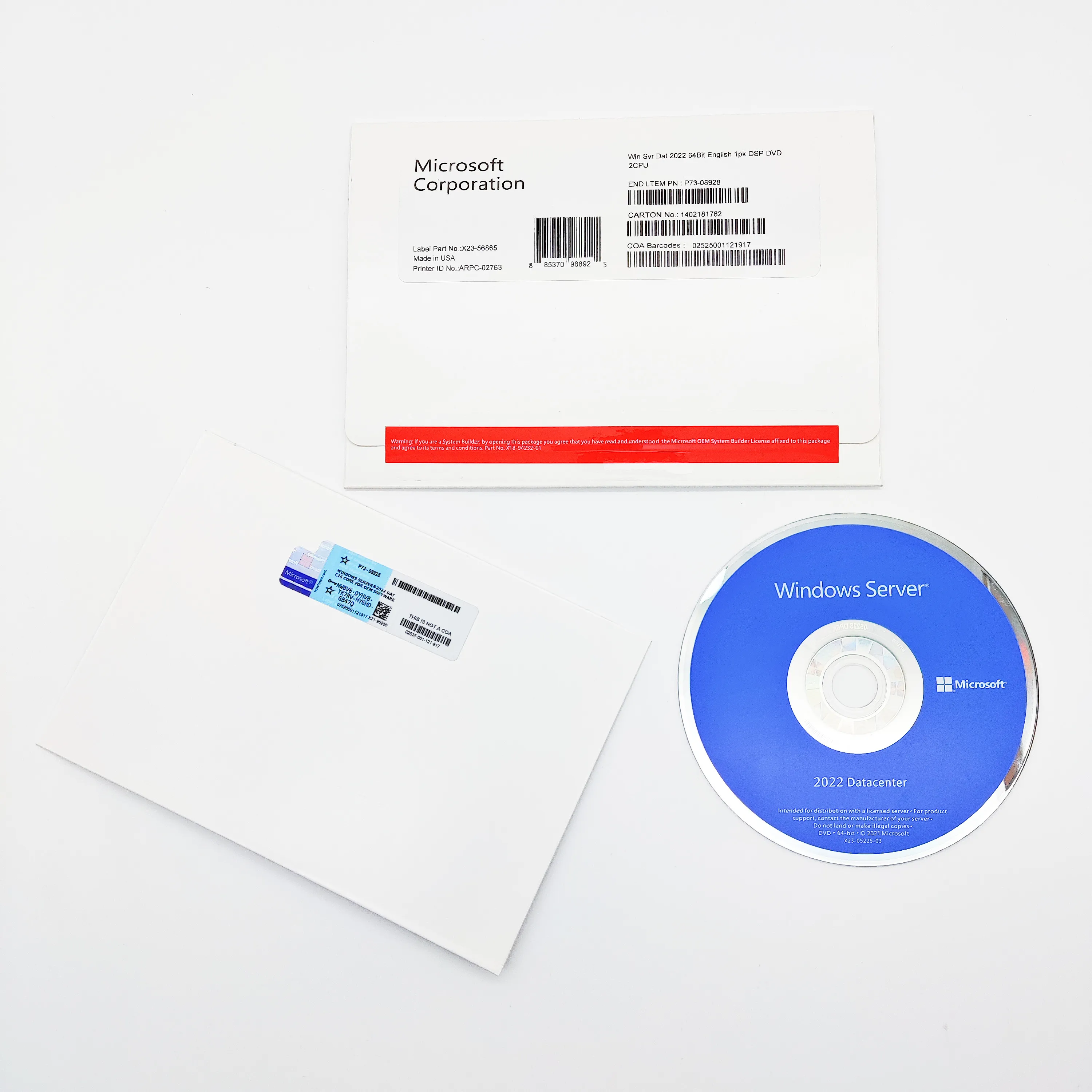 

Microsoft windows server 2022 Data center versions 16 Core DVD License Blue Sticker Pack all in one
