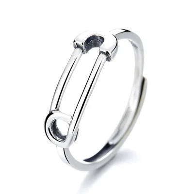 

NINE'S Amazon Best Selling Antique Silver Paper Clip Ring 925 Sterling Silver  Paper Clip Ring For Party
