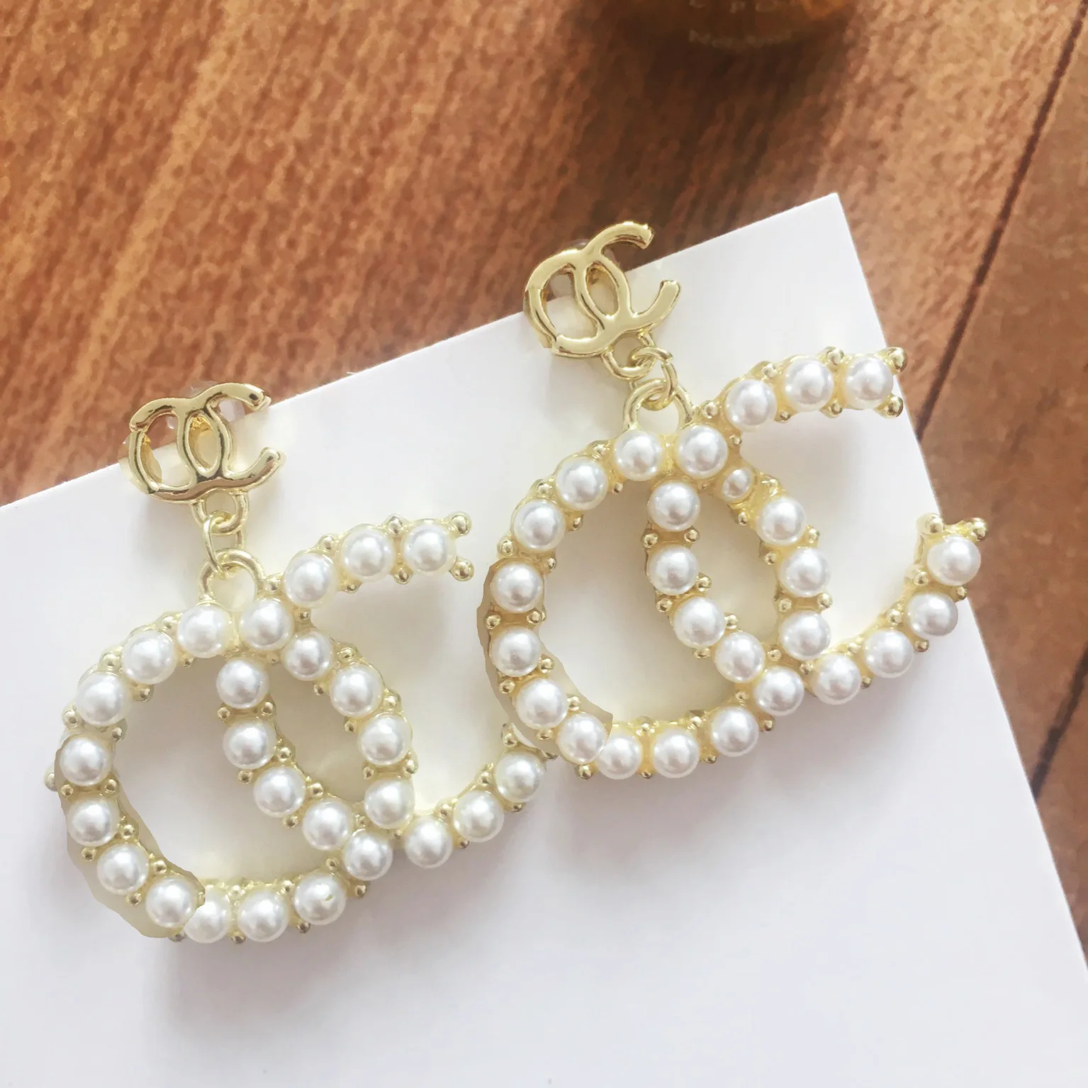 

2021 New Fashionable Letter And Pave Diamond Channel Drop Earrings, Gold